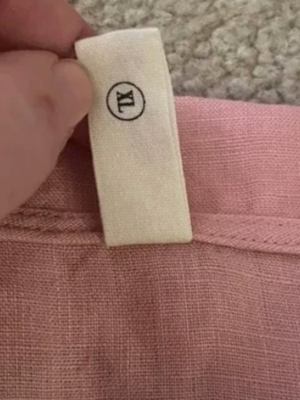 Grae Cove Women's Hollister Pink Linen Button-Down Shirt 3/4 Sleeve - Size XL - Picture 11 of 12